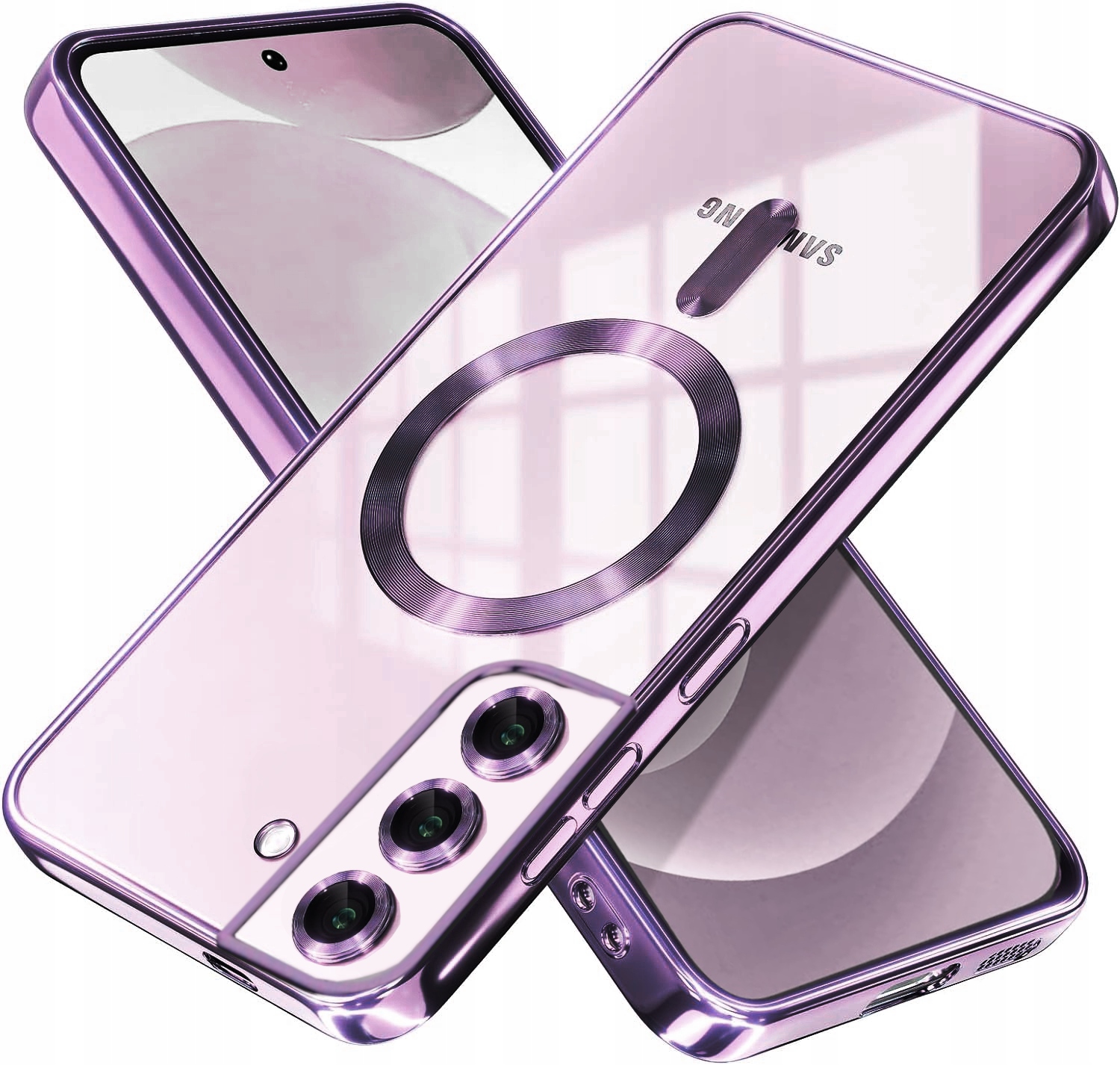 BOU zadná strana pre Samsung Galaxy S22 MagSafe Glamour bezfarebná + Bou ochranná fólia pre Samsung Galaxy S22 / S23 1 ks.